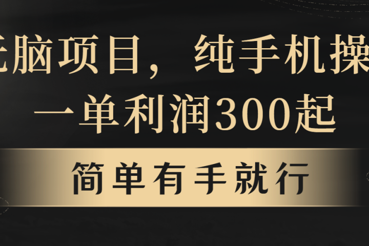 无脑项目，一单几百块，轻松月入5w+，看完就能直接操作网创吧-网创项目资源站-副业项目-创业项目-搞钱项目网创吧