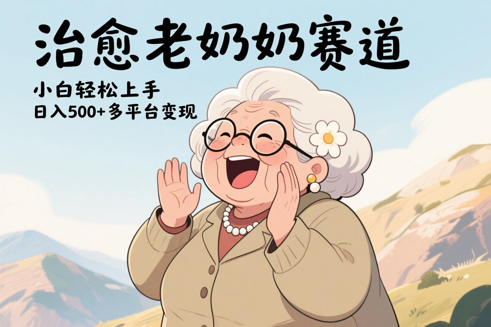 视频号治愈老奶奶赛道，小白轻松上手，日入500+多平台变现网创吧-网创项目资源站-副业项目-创业项目-搞钱项目网创吧